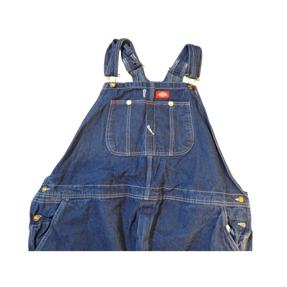 Dickies Men's Blue Denim Bib Overalls 48x32 W516BEB Workwear